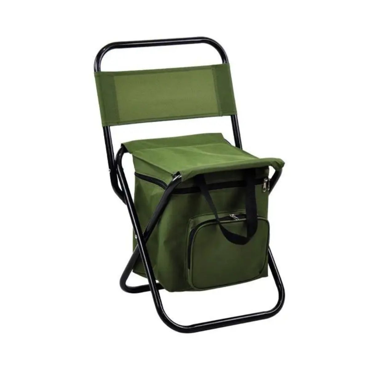 GENERICO - Silla Plegable Camping Con Cooler Térmico Pesca Outdoor Verde.