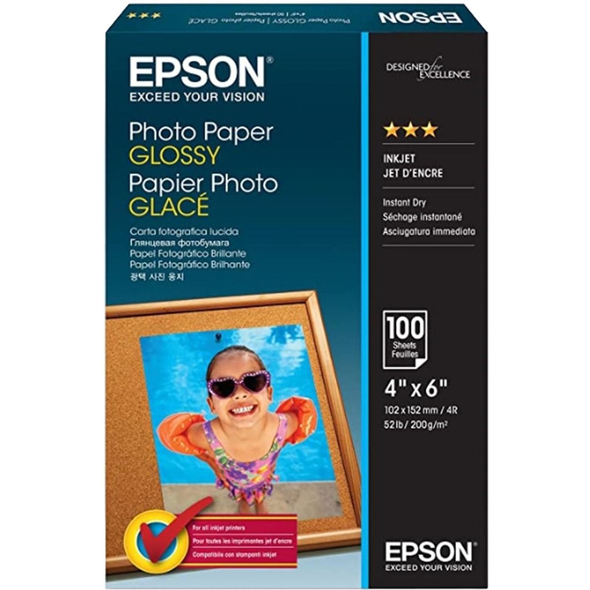EPSON - Papel Fotográfico Epson Glossy 4'' x 6'' 100 Hojas