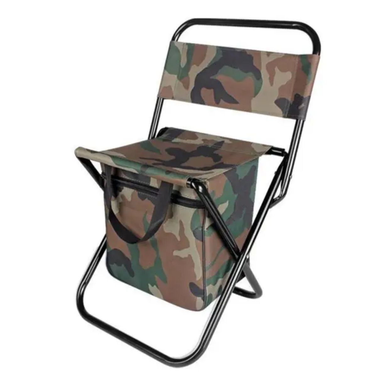 GENERICO - Silla Plegable Camping Con Cooler Térmico Pesca Outdoor Camuflaje