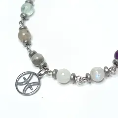 GENERICO - Pulsera Signo Piscis con dije de acero