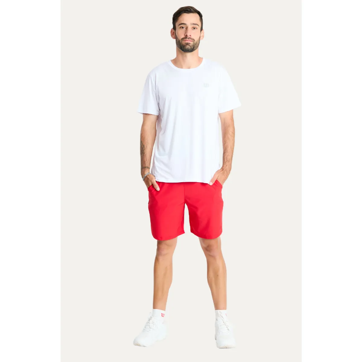 WILSON - Polera Deportiva Hombre Blanca Wilson