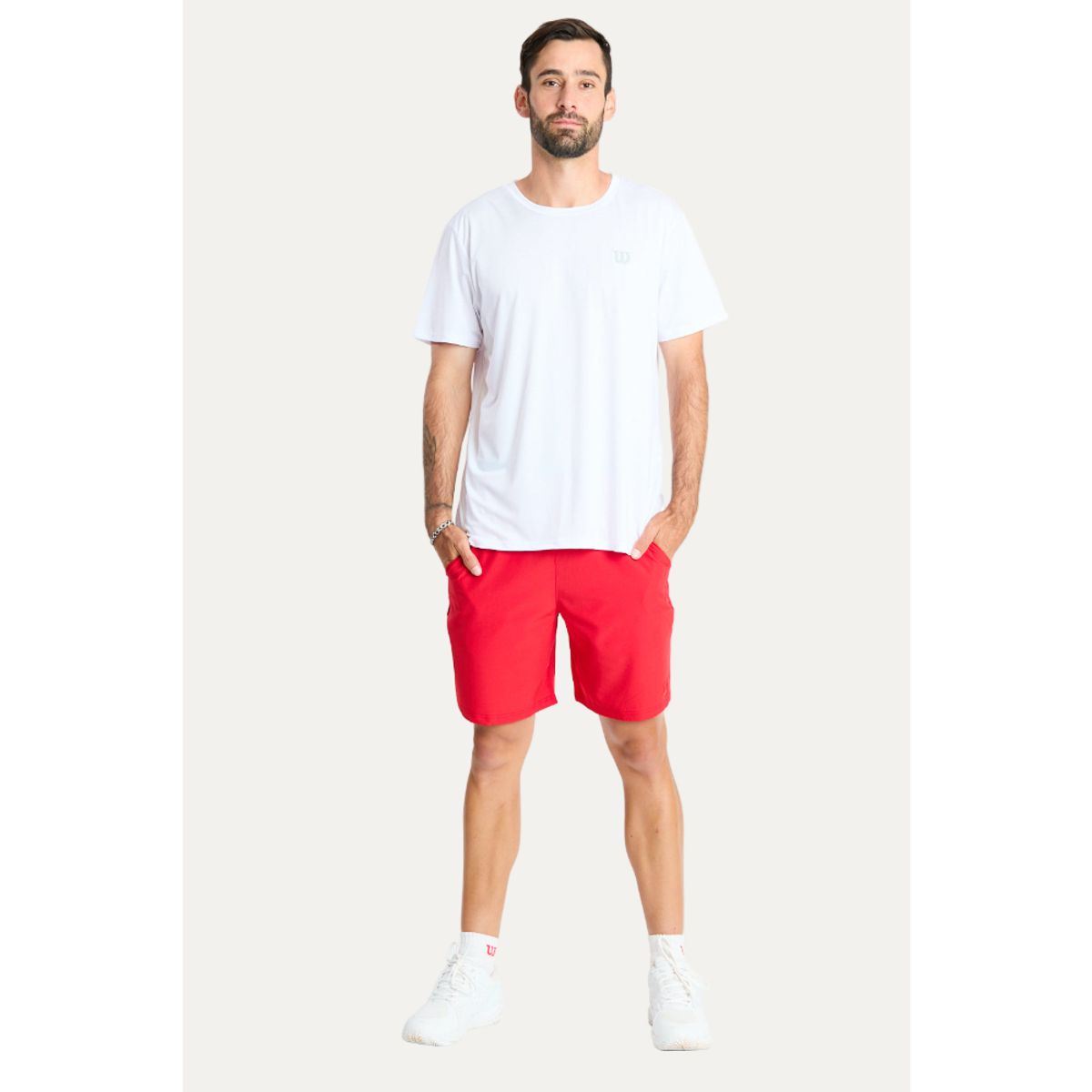 WILSON - Polera Deportiva Hombre Blanca Wilson