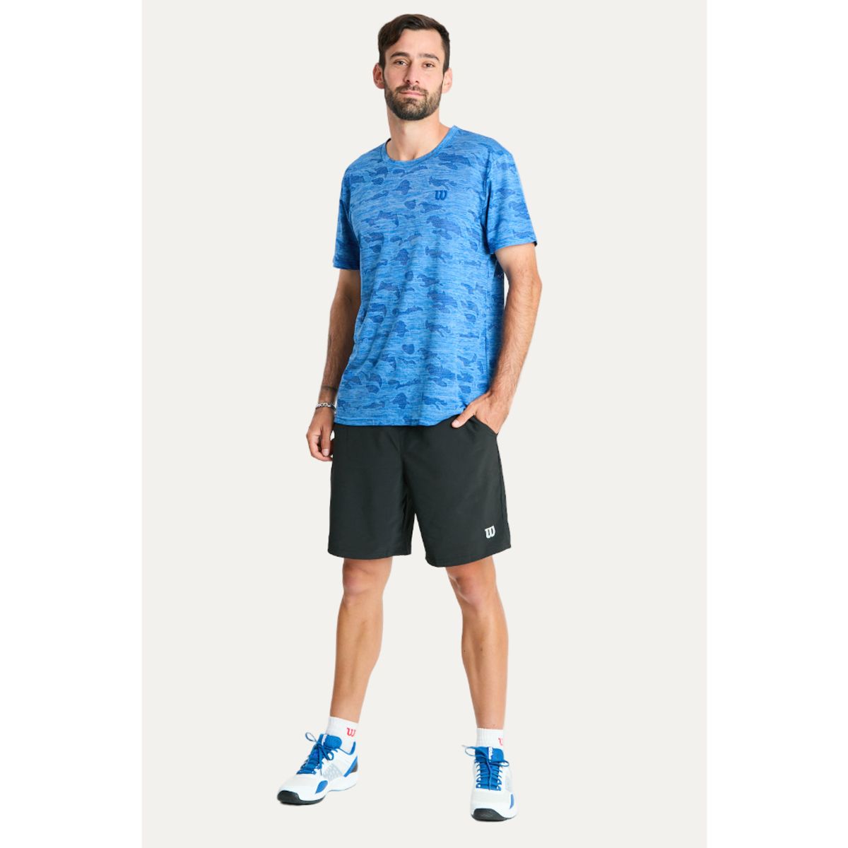 WILSON - Polera Deportiva Hombre Azul Wilson