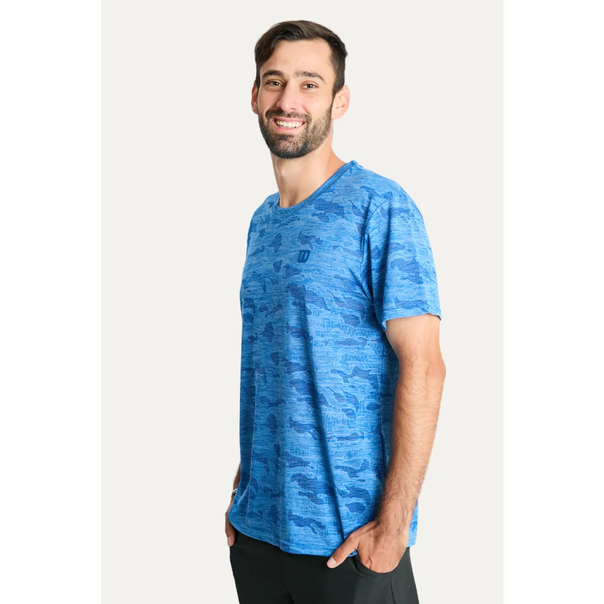WILSON - Polera Deportiva Hombre Azul Wilson
