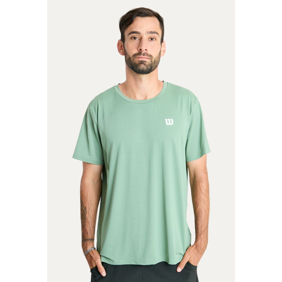 WILSON - Polera Deportiva Hombre Verde Wilson