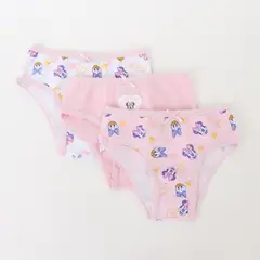 DISNEY - Tripack Calzón Niña Rosado Full Print Minnie & Daisy
