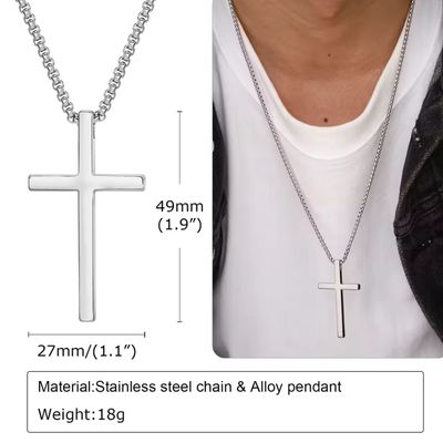 Imagen 2 del producto Collar De Cruz Acero 55 cm