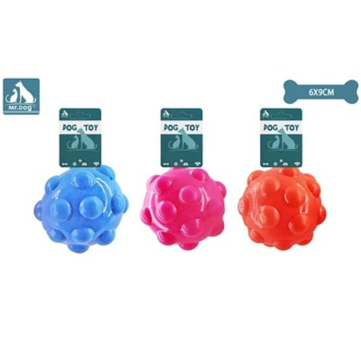 GENERICO - Juguete pelota con sonido para perro 69cm color Azul