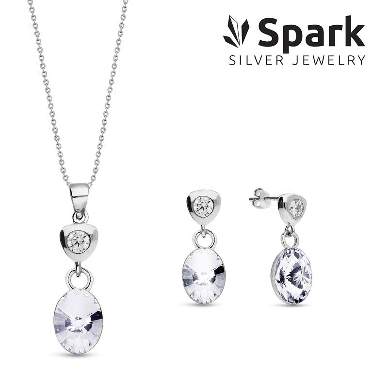 SPARK - Spark Set Ovalan Aros + Collar Cristal