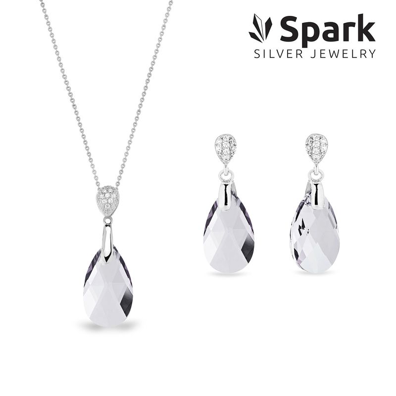 SPARK - Spark Set Dainty Aros + Collar Cristal
