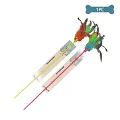 GENERICO - Juguete para gato varita con plumas Color Rosado