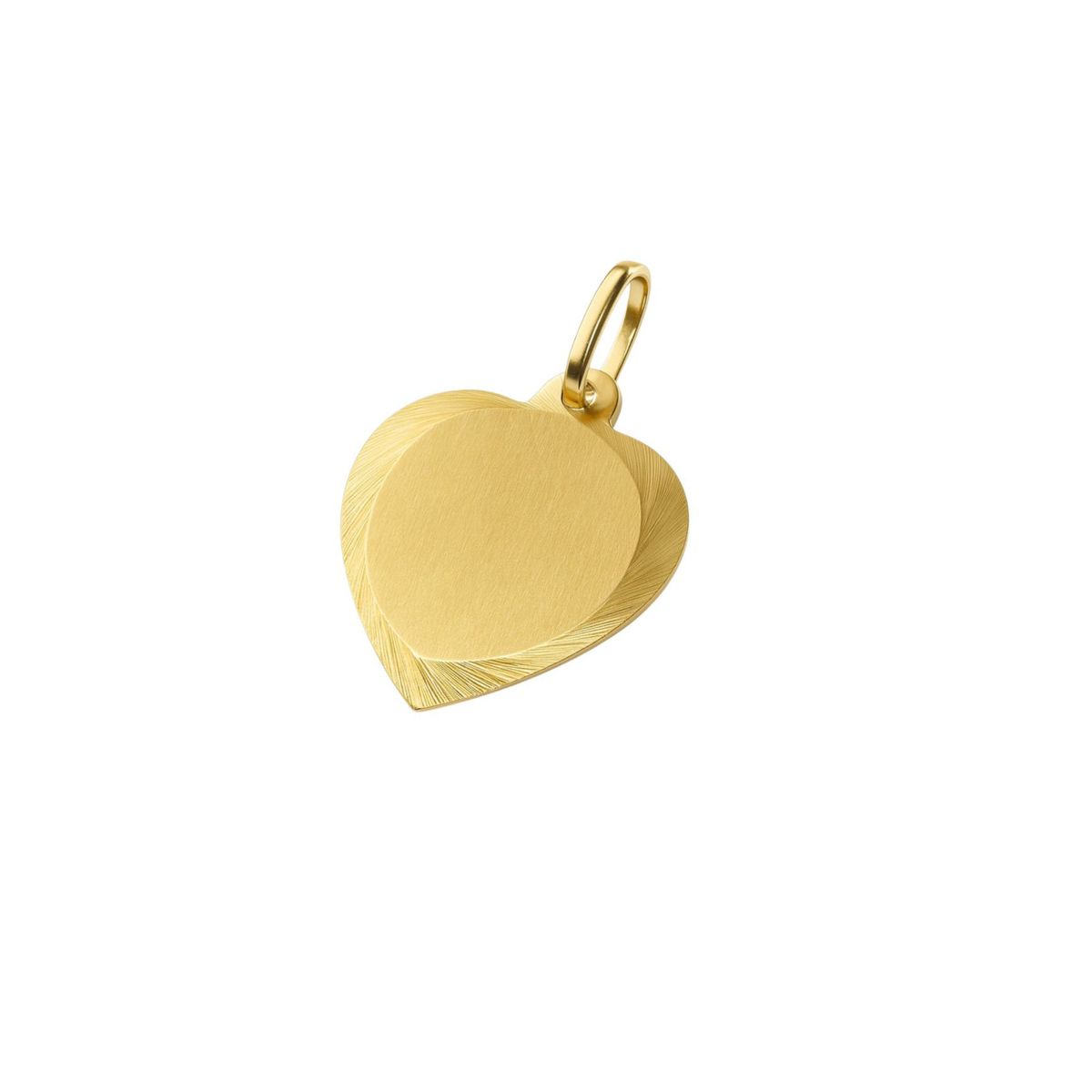 JB JOYAS BARON - Colgante Oro Miel 18kt Placa Corazón BordeTallado