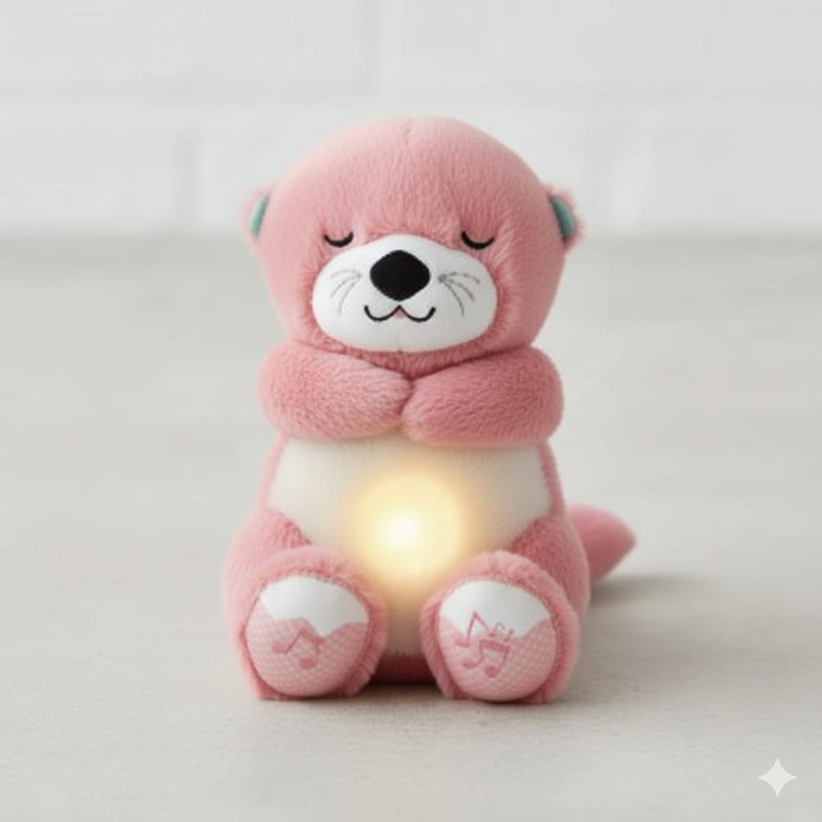 GENERICO - Nutria Peluche apego respiración luces control de ansiedad Rosada
