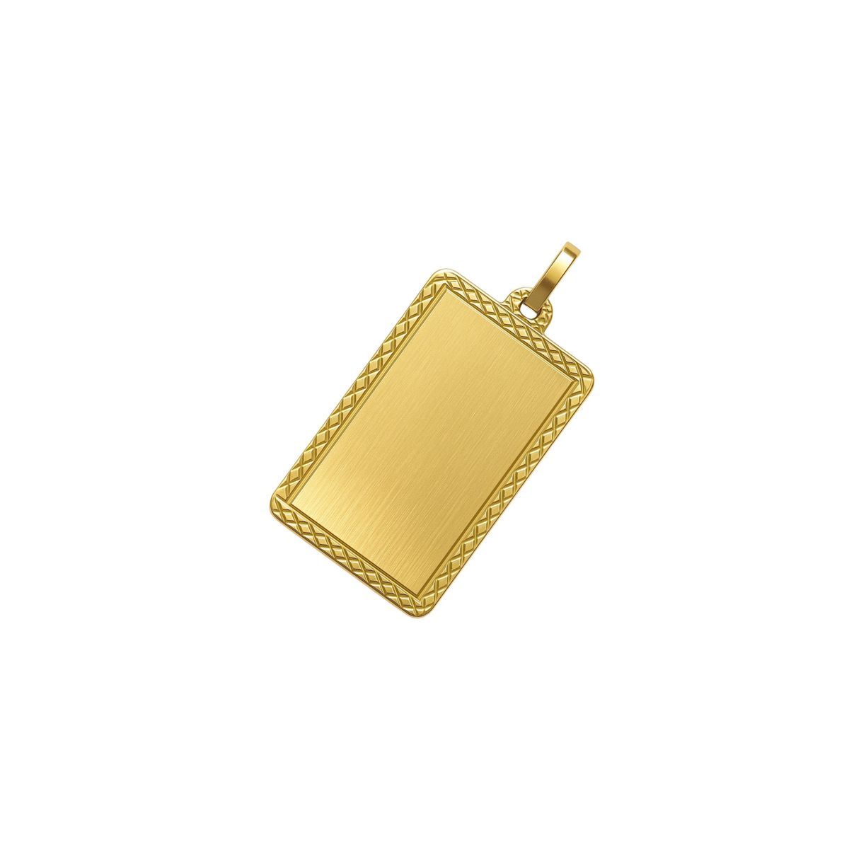 JB JOYAS BARON - Colgante Oro Miel 18kt Placa Borde Diamantado