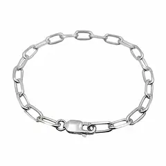 JOYAS MYTOKE - Pulsera Hombre Plata 950 Eslabon Redondeado Gruesa
