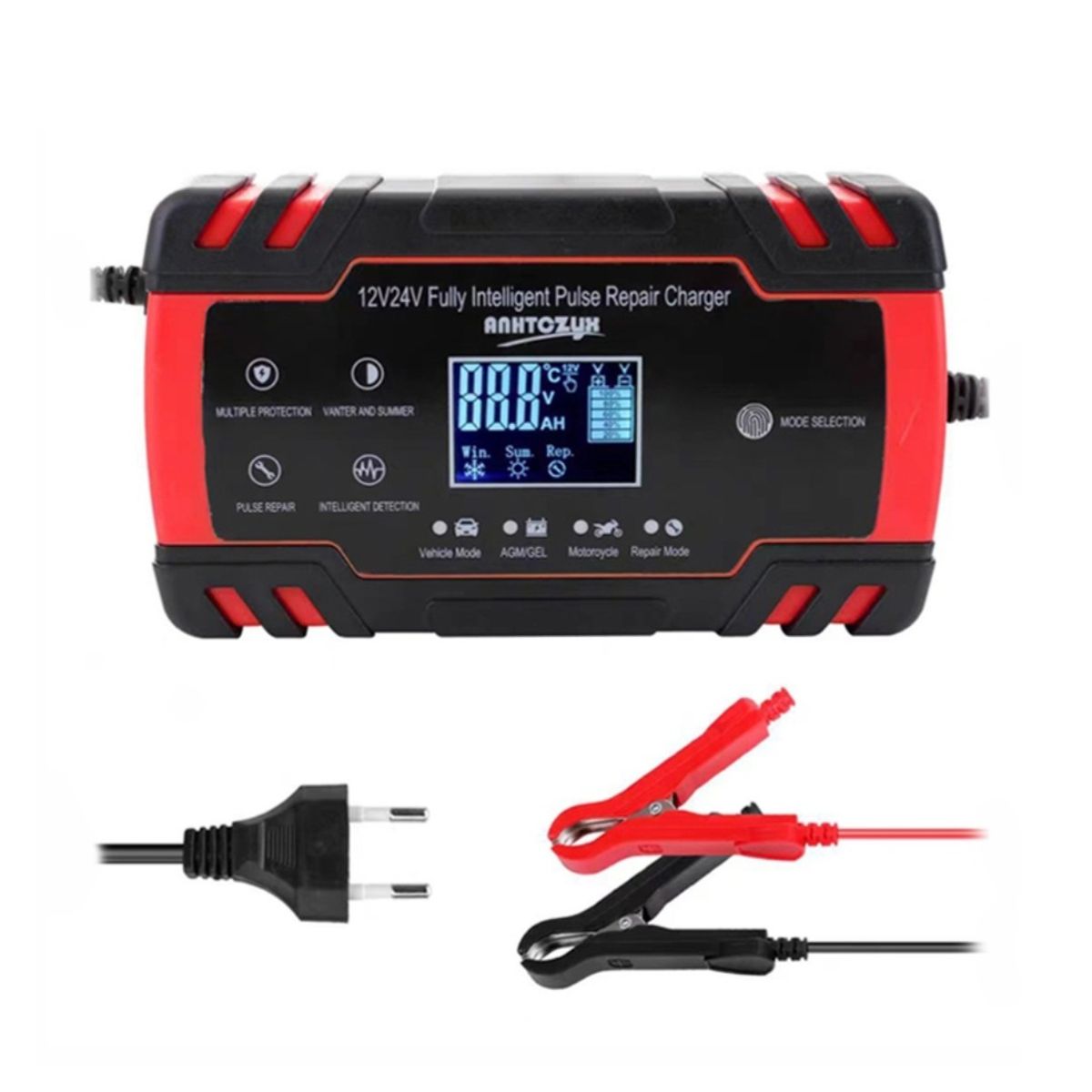 GENERICO - Cargador de Batería Inteligente 1224V 8A 150AH para Automóviles