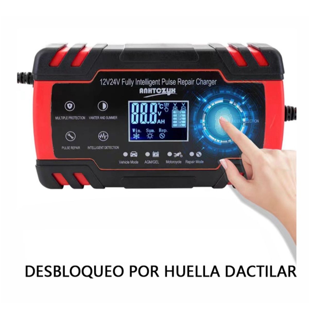 GENERICO - Cargador de Batería Inteligente 1224V 8A 150AH para Automóviles
