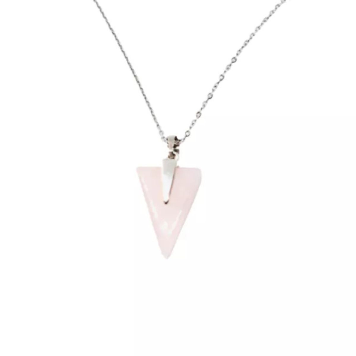 GENERICO - Collar con piedra cuarzo rosa en punta