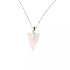 GENERICO - Collar con piedra cuarzo rosa en punta