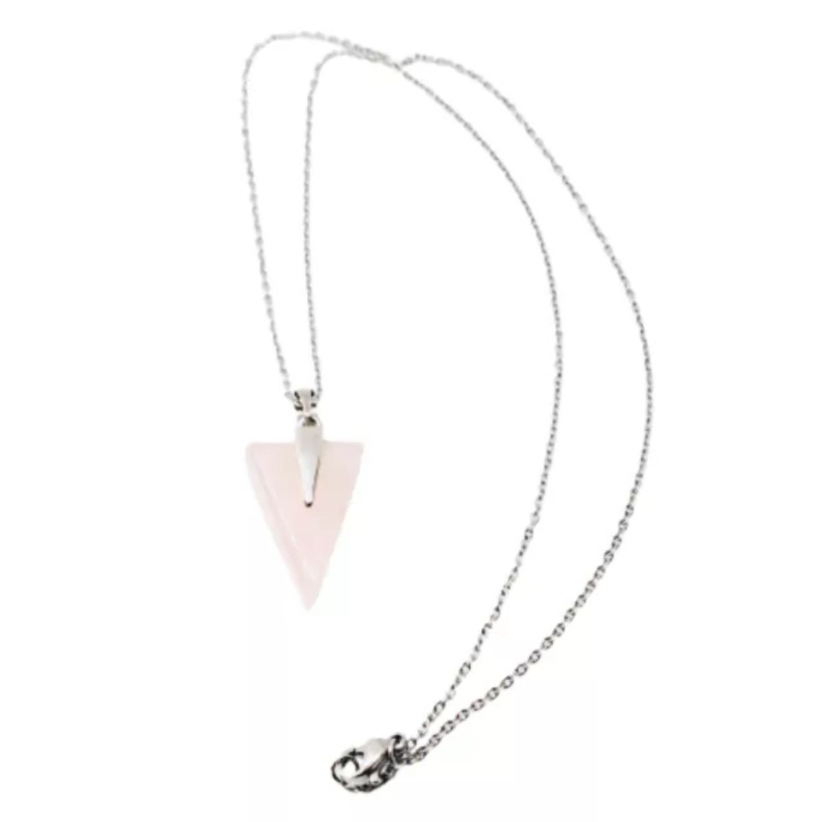 GENERICO - Collar con piedra cuarzo rosa en punta