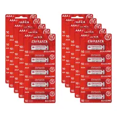 AIWA - Pack 50 Pilas Alcalinas Aaa Lr03 Tira Caja 50 Unidades