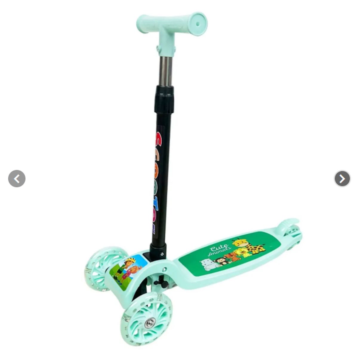 GENERICO - SCOOTER MONOPATÍN AJUSTABLE LUZ LED 3 RUEDAS COLOR VERDE