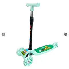 GENERICO - SCOOTER MONOPATÍN AJUSTABLE LUZ LED 3 RUEDAS COLOR VERDE