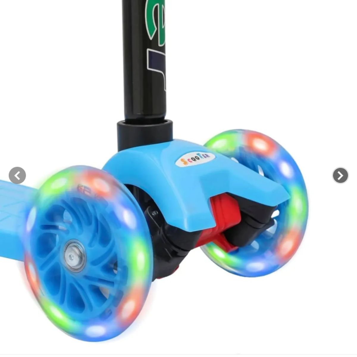 GENERICO - SCOOTER MONOPATÍN AJUSTABLE LUZ LED 3 RUEDAS COLOR VERDE