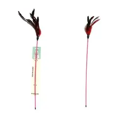 GENERICO - Juguete barra con plumas para gatos 60cm