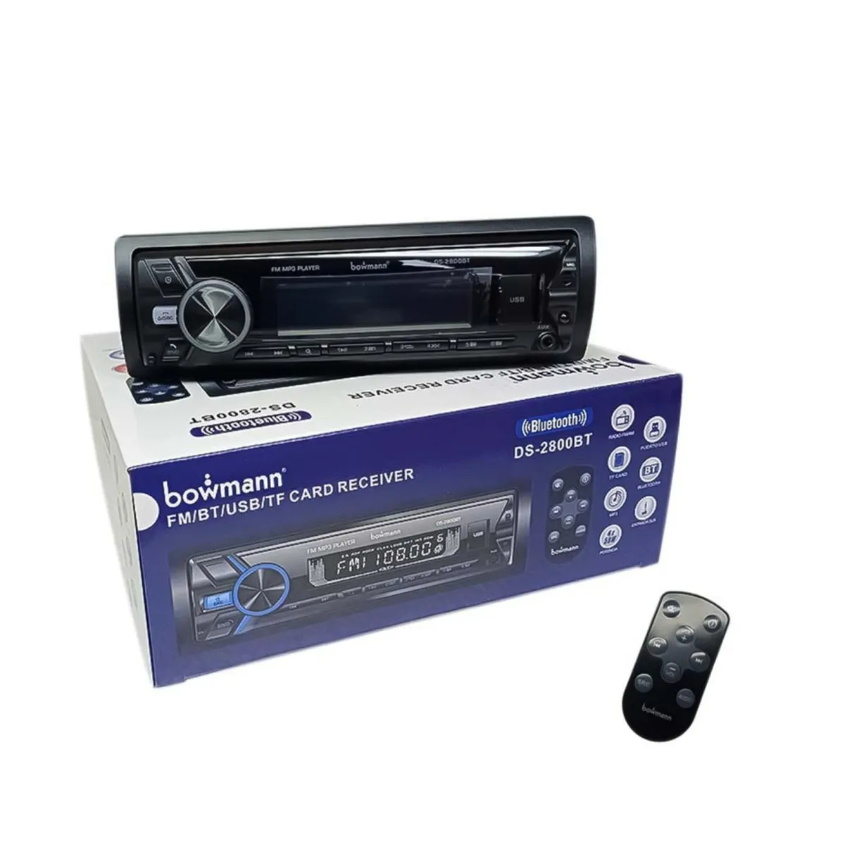 BOWMANN - Radio De Automovil Bluetooth USB SD DS-2800BT