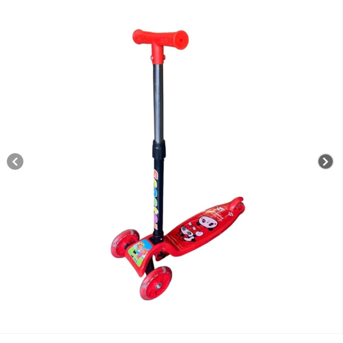 GENERICO - SCOOTER MONOPATÍN AJUSTABLE LUZ LED 3 RUEDAS COLOR ROJO