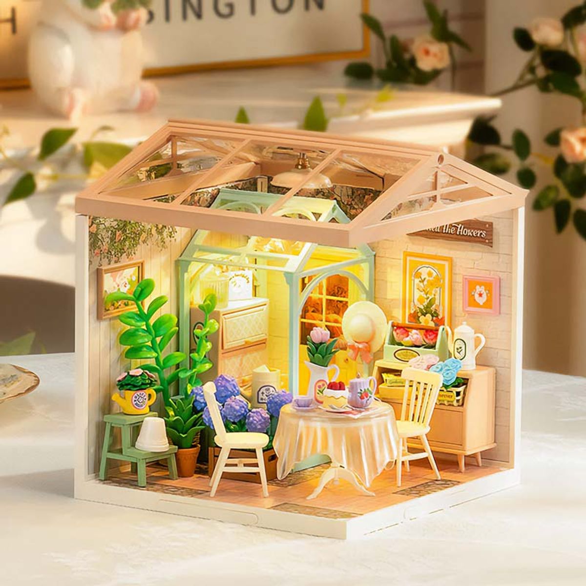ROBOTIME - Jardín de Té en Miniatura Blooming Tea Garden  Rolife Super Creator DW013