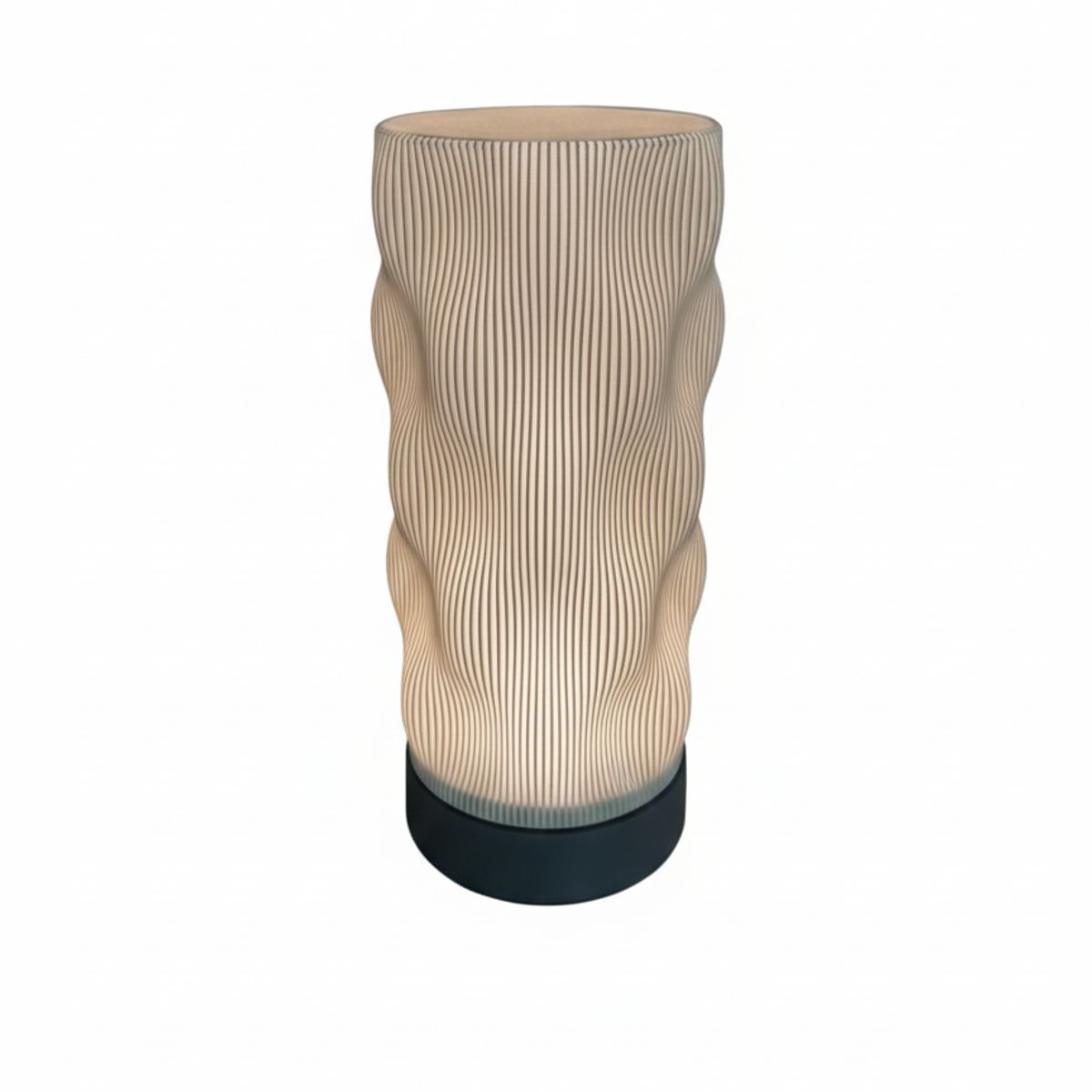 GENERICO - Lámpara de Mesa LED USB 20 cm – Diseño Waves Minimalista Impresa en 3D