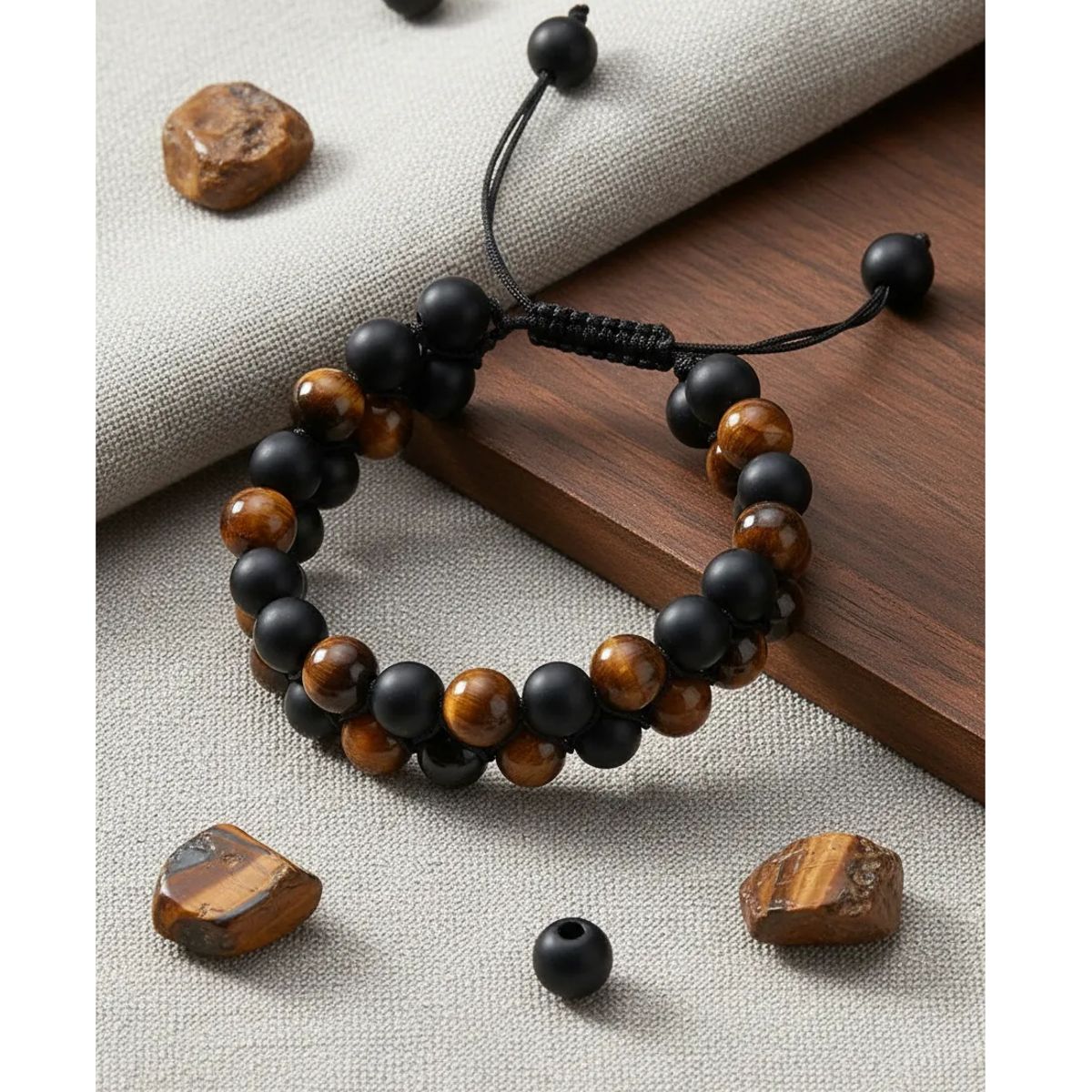 GENERICO - Pulsera Unisex Ojo De Tigre Piedra Natural Royal Madriz