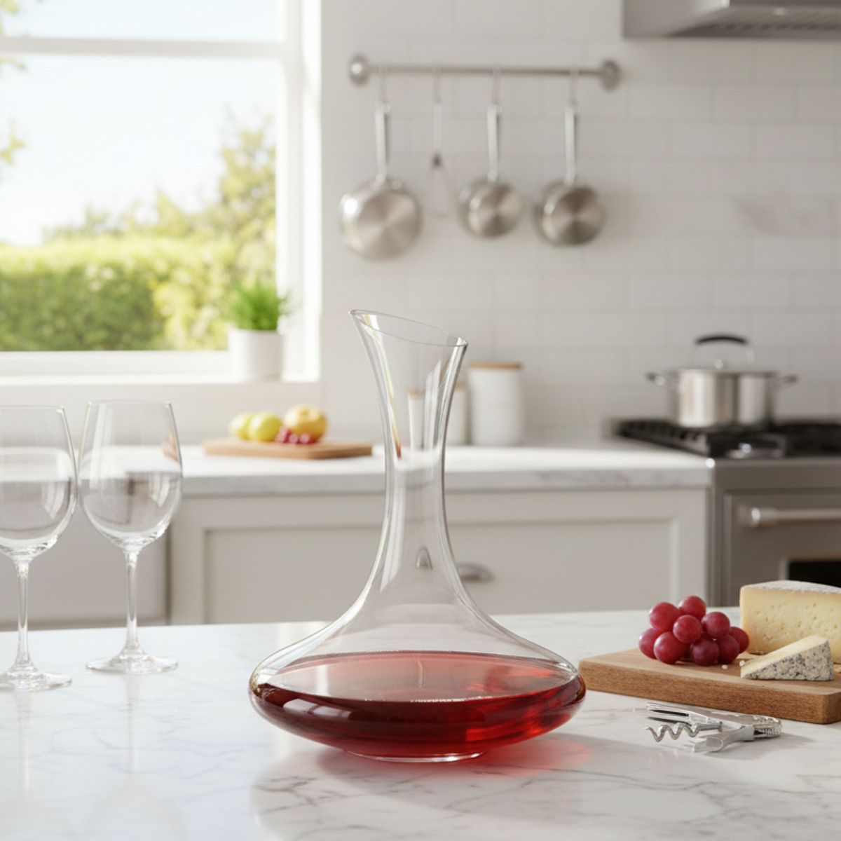 GENERICO - Decantador De Vino De Vidrio 1700 ML Elegante Cristal