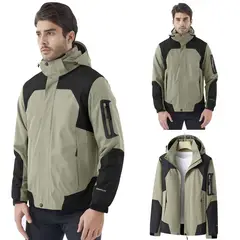 KOKILA - Chaqueta Corta Viento Engomada Outdoor Hombre Impermeable
