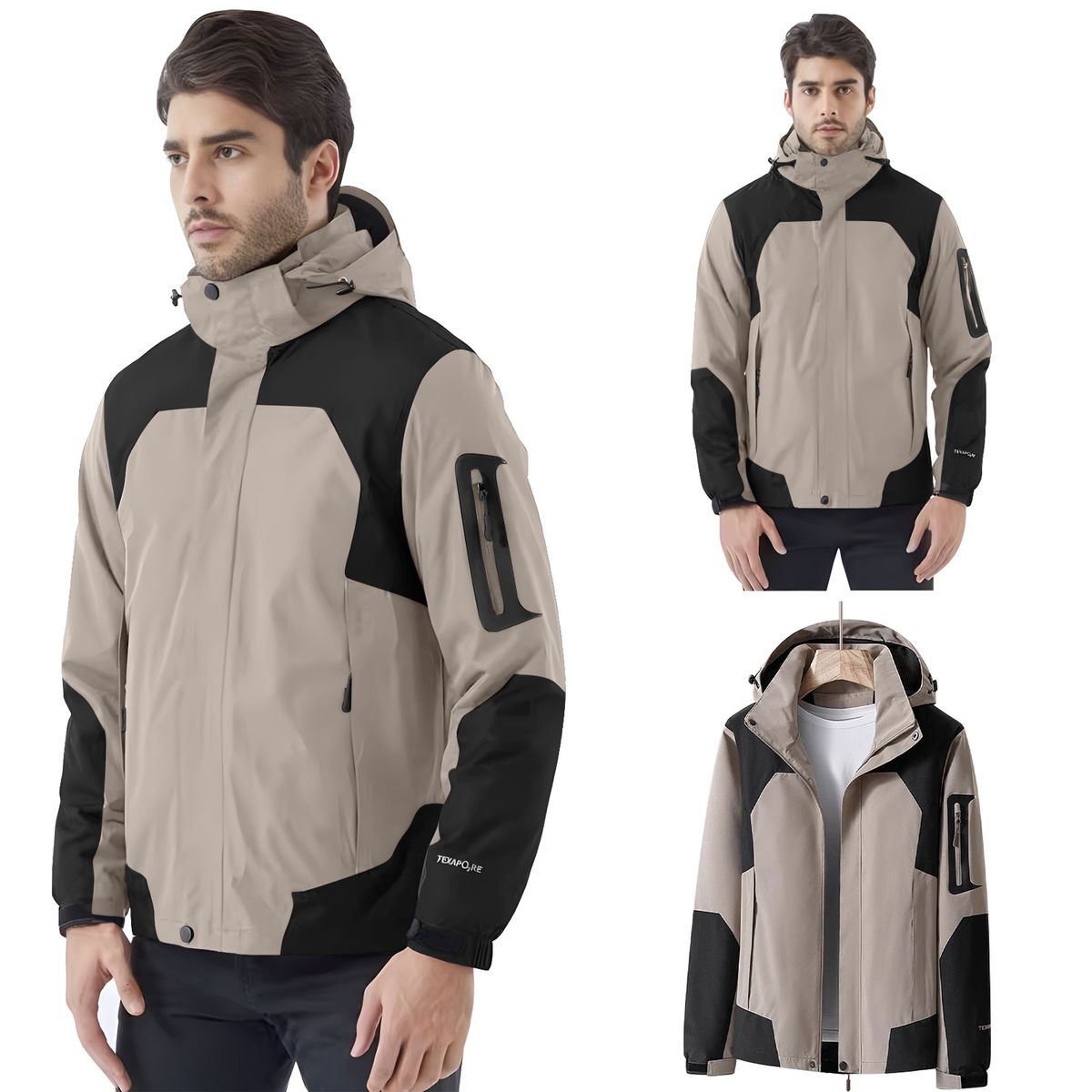 KOKILA - Chaqueta Corta Viento Engomada Outdoor Hombre Impermeable