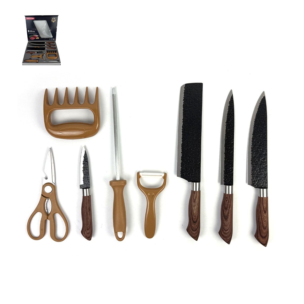 Set Cocina 8 Piezas Cuchillos Tijera Pelador Profesional, marca GENERICO - Foto Principal
