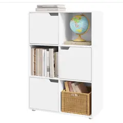 YOMYM - Librería de 6 Compartimentos 3 Puertas Cierre Magnético Mueble de Almacenaje60 x 29 x 92 cm