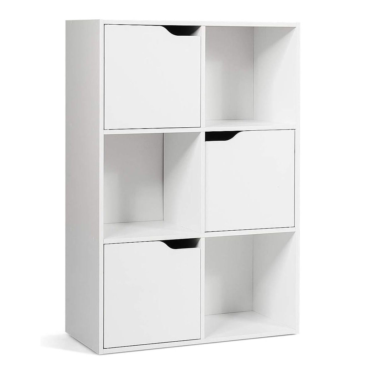 YOMYM - Estanteria 6 Compartimentos Mueble de Almacenaje Con tres espacios cerrados 60 x 29 x 92 cm