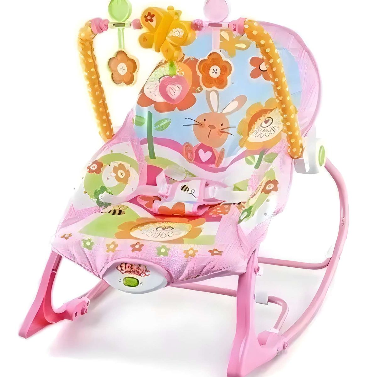 GENERICO - Silla Mecedora Infantil con Melodías y Arco de Juegos rosa