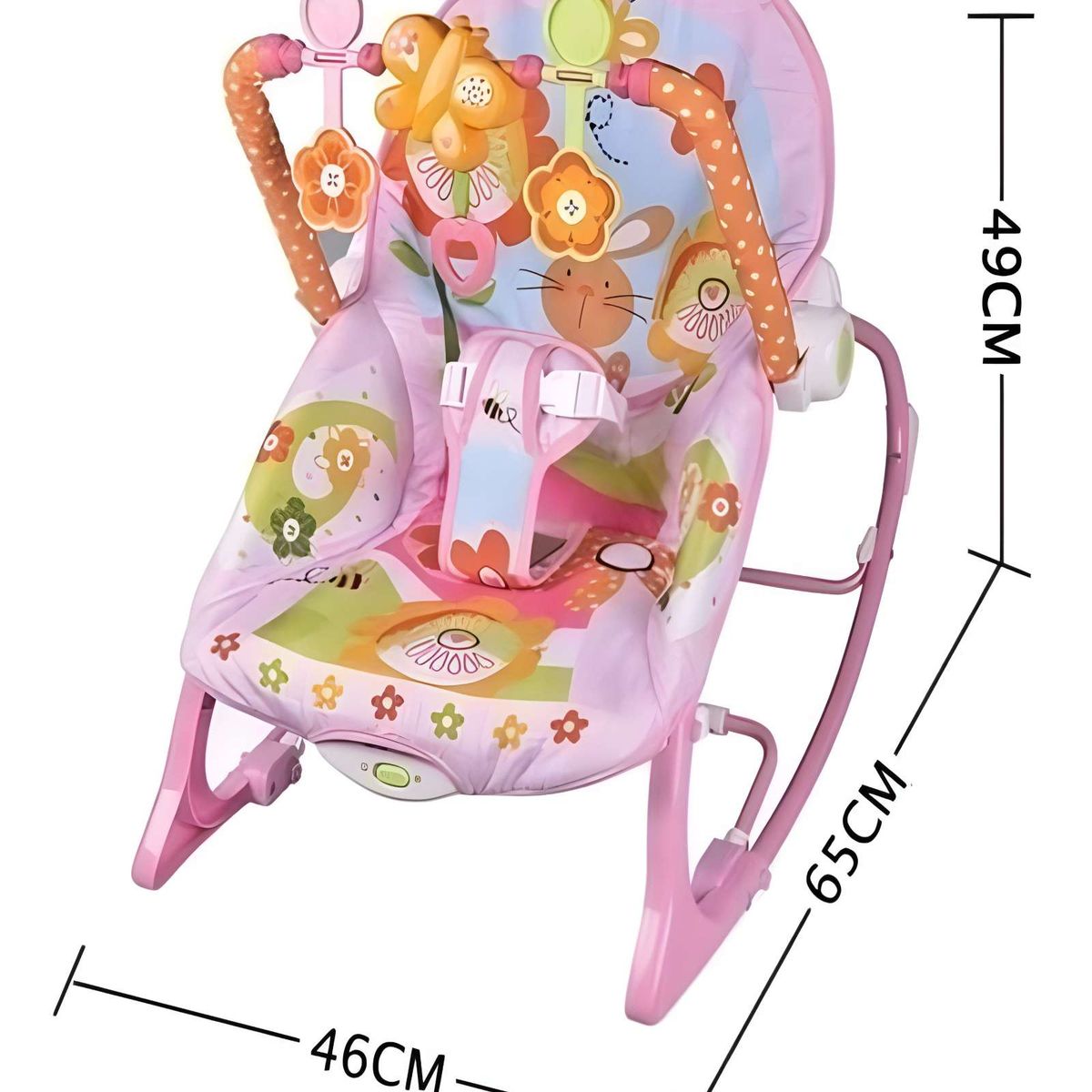 GENERICO - Silla Mecedora Infantil con Melodías y Arco de Juegos rosa