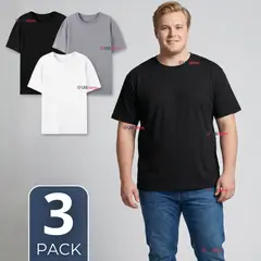 UTILISIMO - Pack 3 Camisetas Poleras 100% Algodón Básica Lisa Elástica Hombre Colores Surtidos
