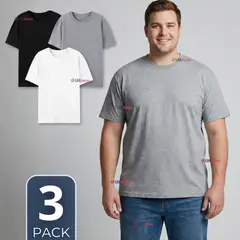 UTILISIMO - Pack 3 Camisetas Poleras 100% Algodón Básica Lisa Elástica Hombre Colores Surtidos
