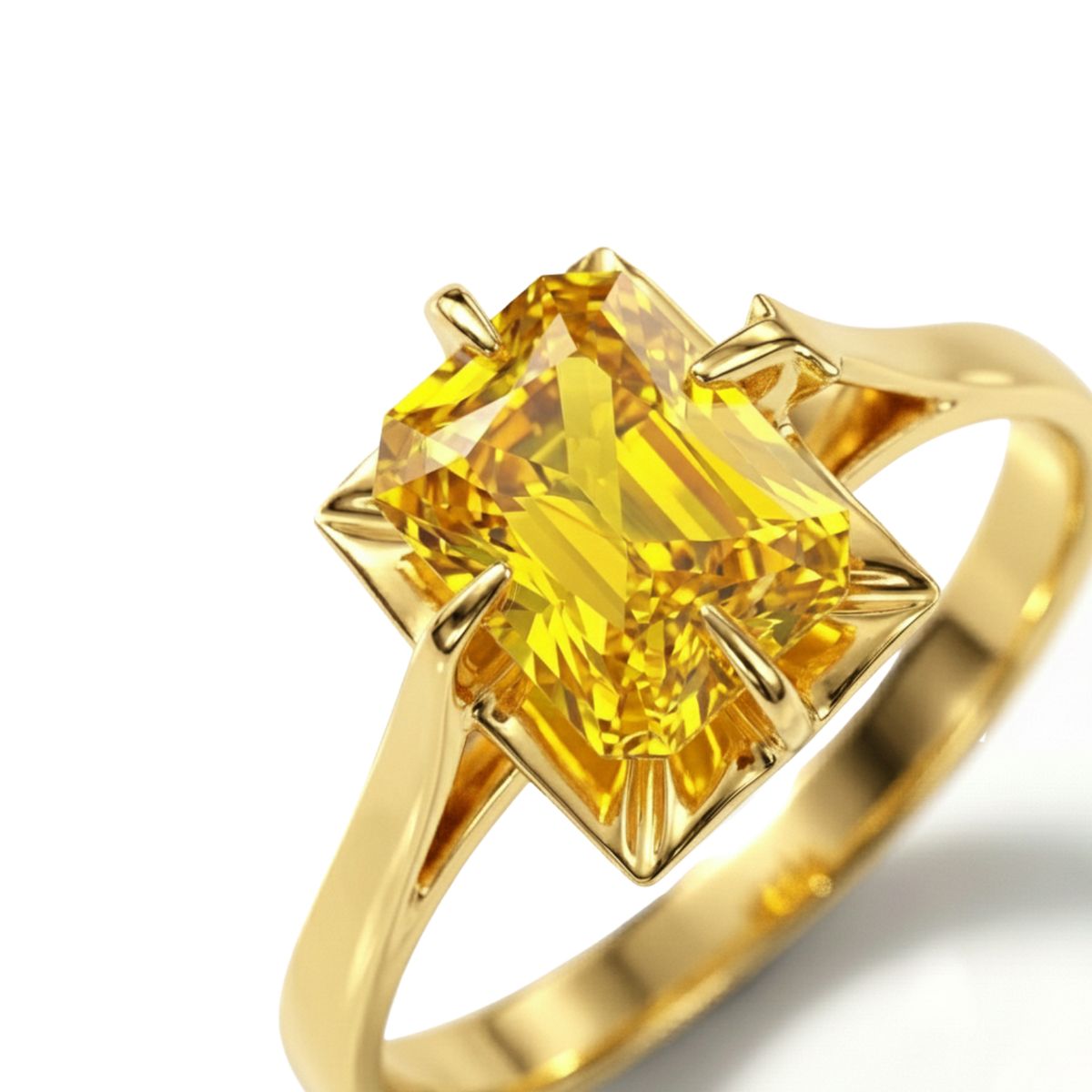 JB JOYAS BARON - Anillo Oro 18kt Solitario Rectangular Circonita