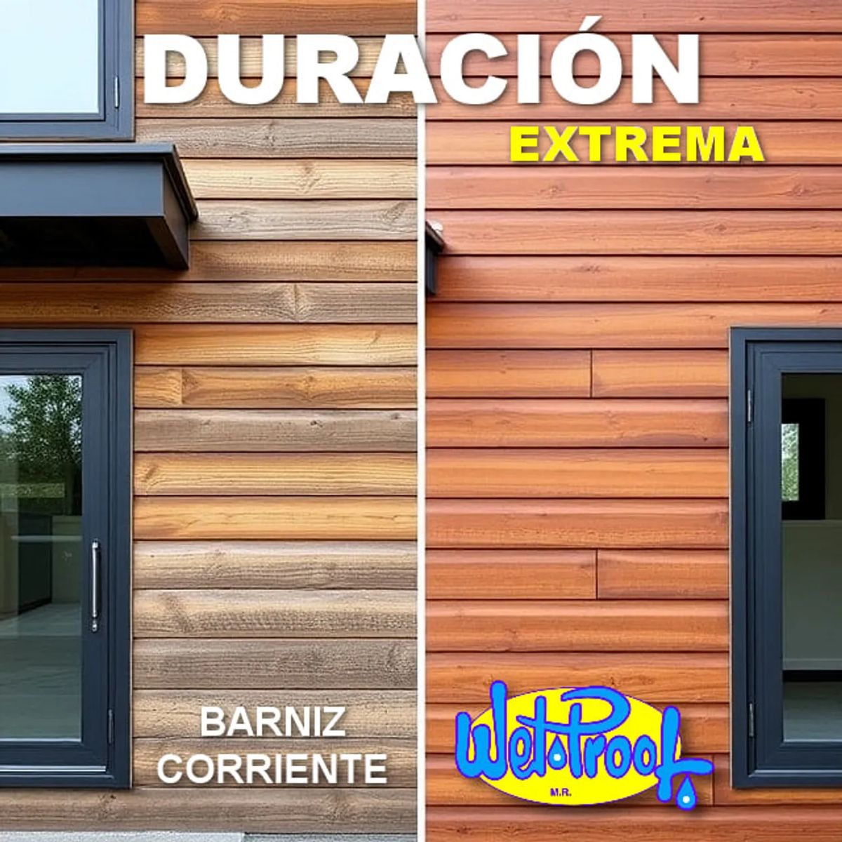 WETPROOF - BARNIZ MADERA EXTERIOR WET PROOF® TAUPÉ 1 GL + PASTA RETAPE WET PROOF® TAUPÉ 1-2 KG PACK AHORRO