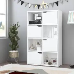 YOMYM - Librería de 8 Compartimentos 4 Puertas Cierre Magnético Mueble de Almacenaje60 x 30 x 120 cm