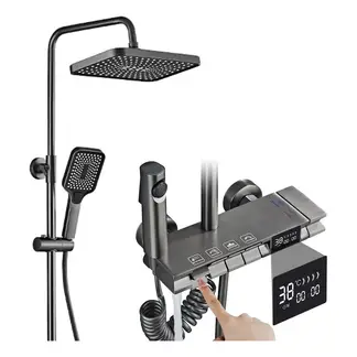 EVERSO - Ducha Columna Moderna 4 Funciones Llave Botones Baño