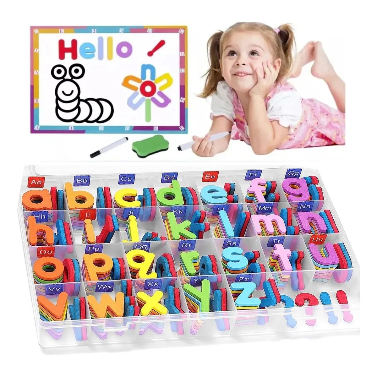 EVERSO - Juego De Letras Magneticas Niños Montessori Didacticos Bebés Surtidos