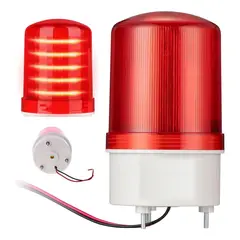 KUANGYE - Baliza Giratoria Led Con Sirena 220v Rojo Porton Alarma